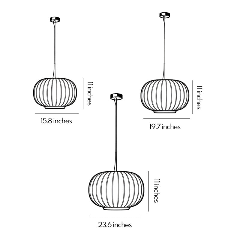 White Modern Chandelier Wabi-Sabi Silk Fabric