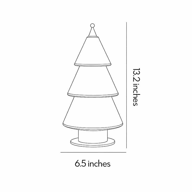 White Contemporary Table Lamp Cedar Christmas Tree