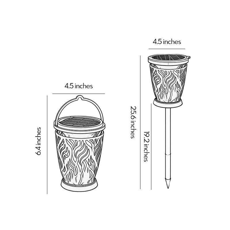 Hanging Landscape Lights Solar Flame Outdoor