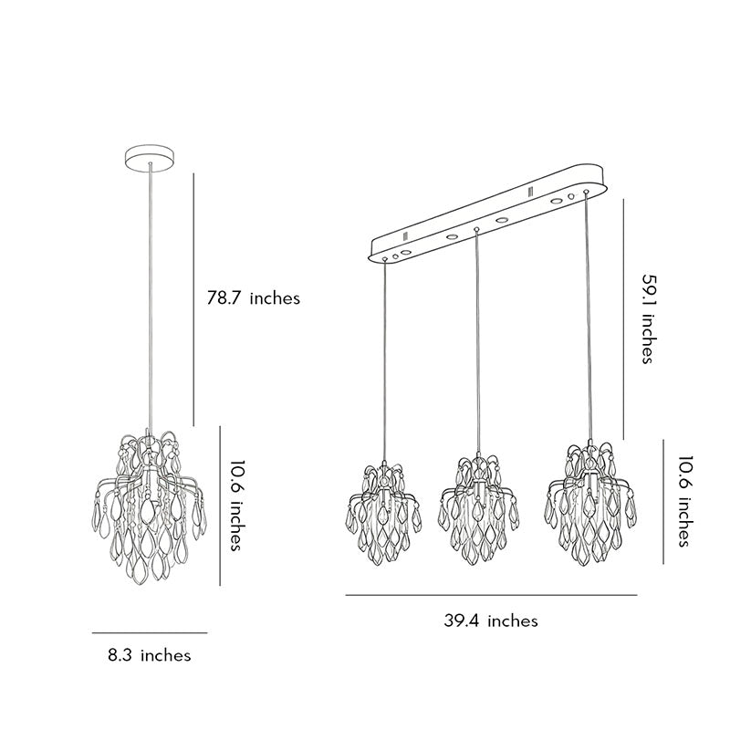 Crystal Pendant Light Fixtures French Luxury Ceiling