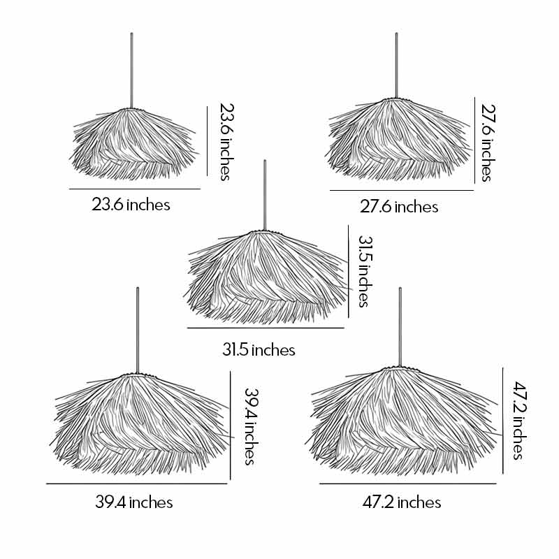 Straw Pendant Light Rustic Farmhouse Rattan Ceiling