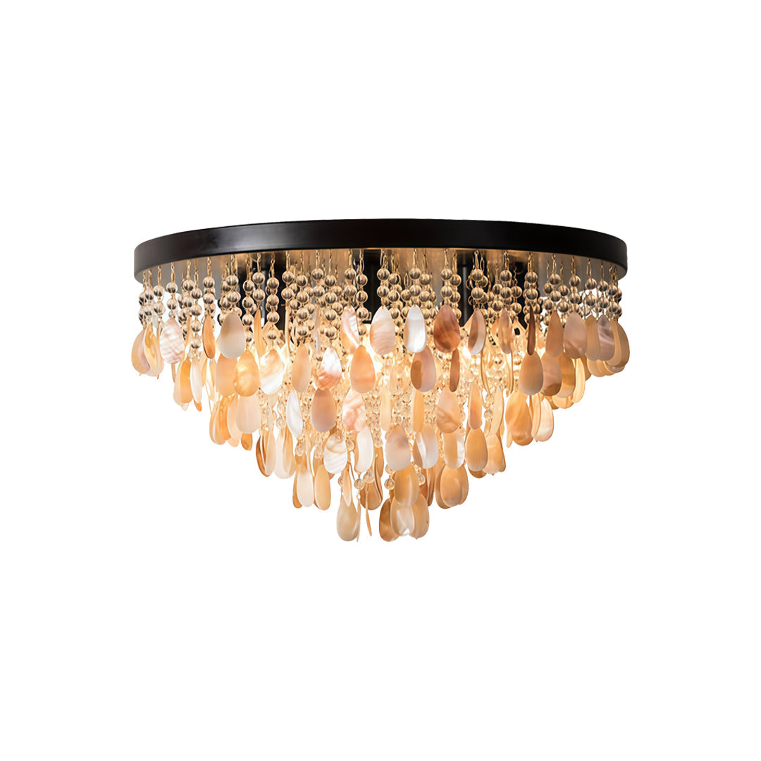 Shell Flush Mount Light American Style Crystal Ceiling Light