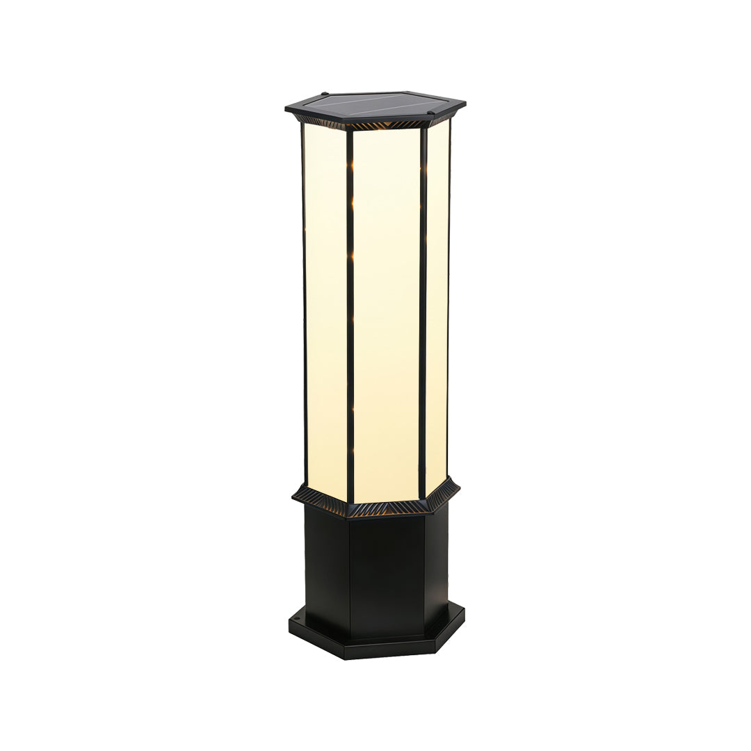 Bollard Solar Light Modern Metal Outdoor Landscape