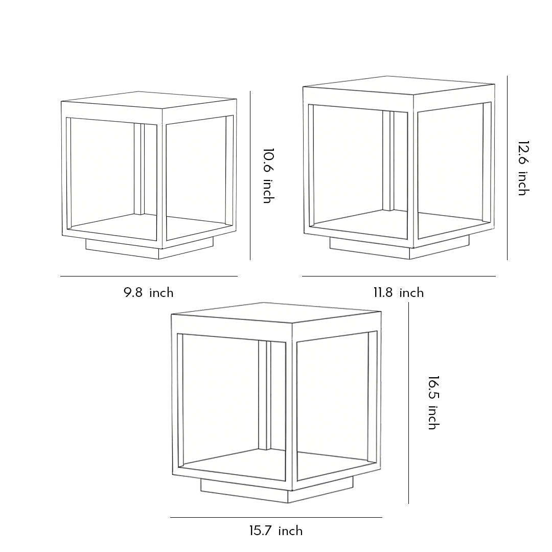 Concrete Pillar Lights Modern Open-Frame Square LED