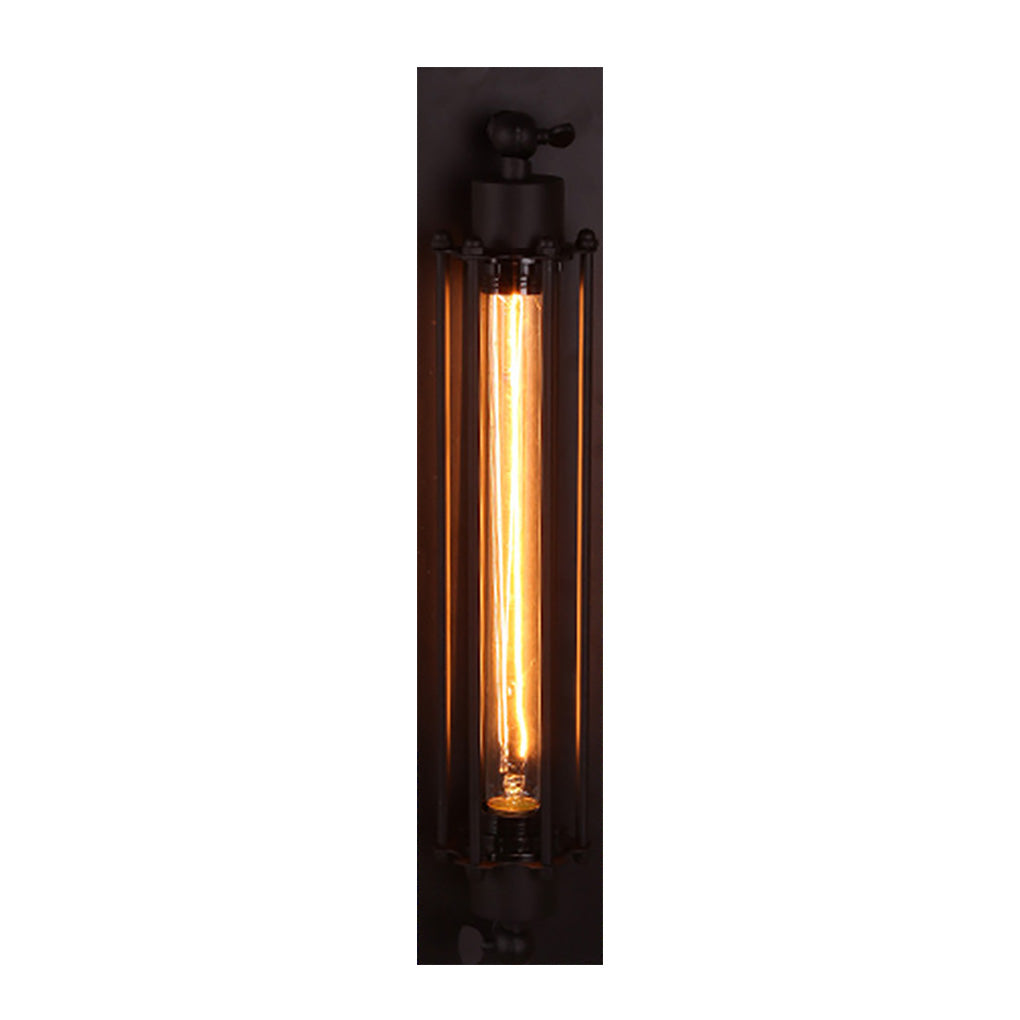 Open-Box Vintage Industrial Wall Sconce Black Iron Linear