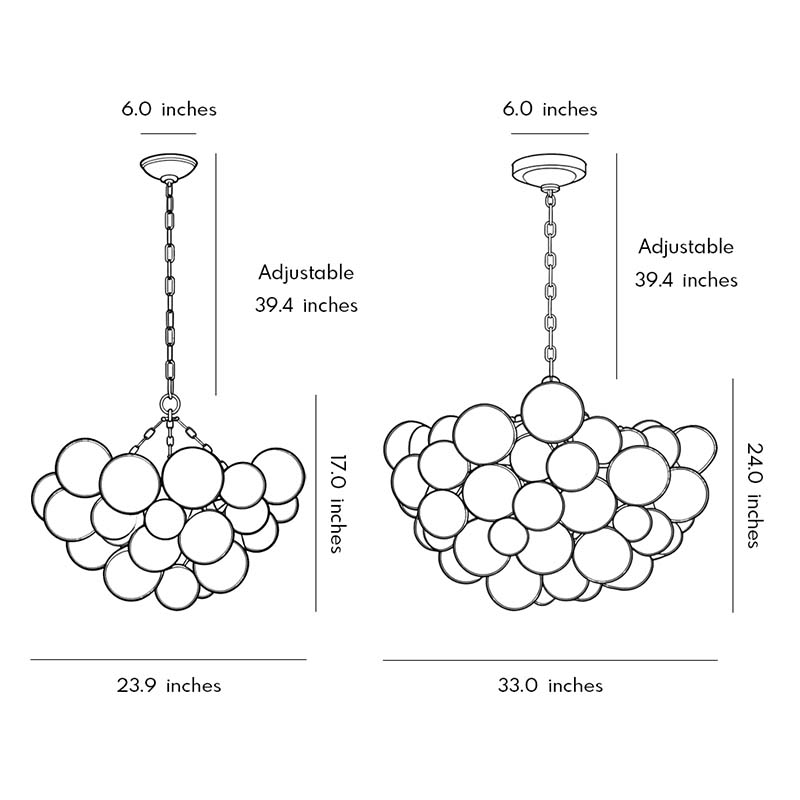 Glass Chandelier Art Modern Swirl Bubble Ceiling Light