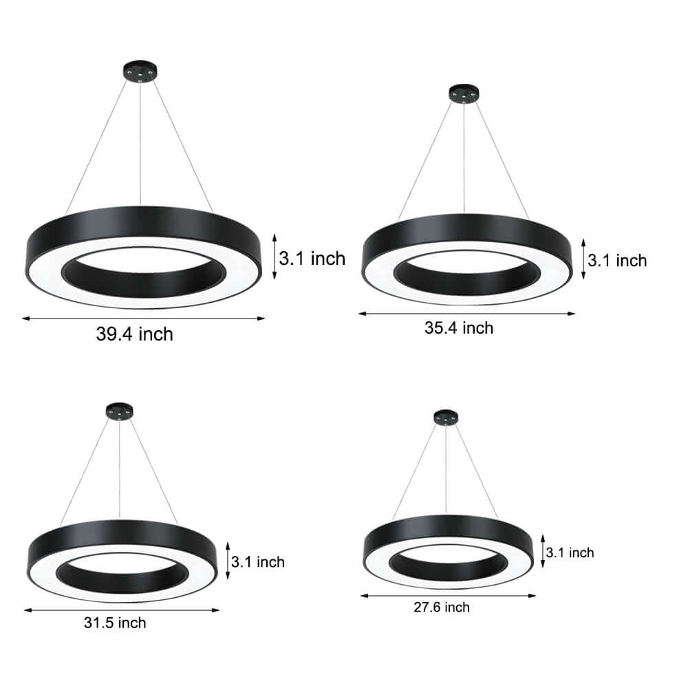 LED Pendant Ring Ceiling Light Modern Metal Acrylic