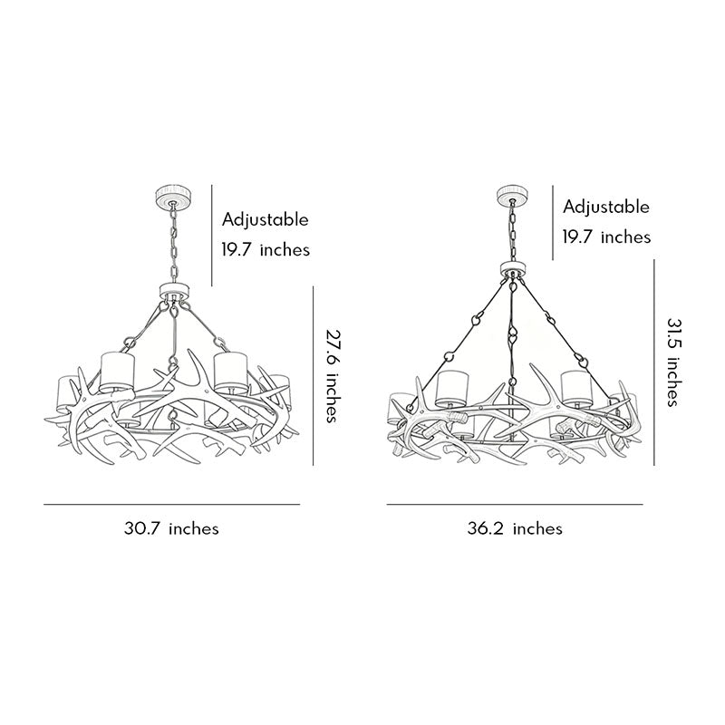 Modern Antler Chandelier Vintage Metal Ceiling Light