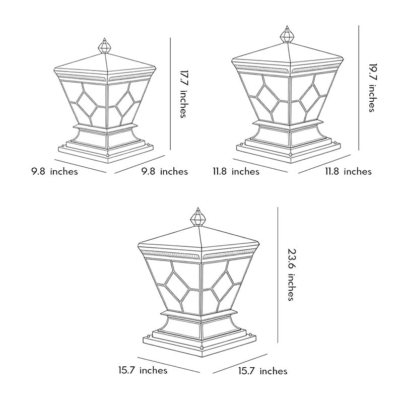 Solar Lights Outdoor Gate Pillar Modern All-Copper Light