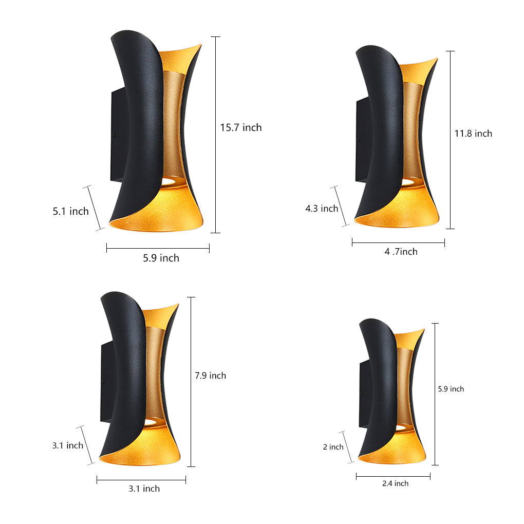 Open-Box Up Down Lighting Wall Lights Modern Curved LED