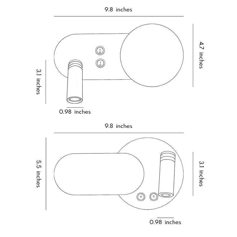 Wall Mounted Bedside Reading Light Minimalist Rotatable Lamp