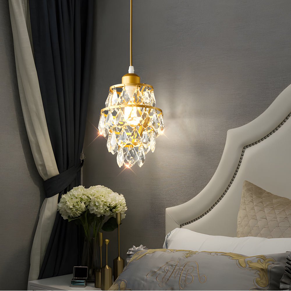 Open-Box Mini Crystal Pendant Light Modern Metal Ceiling