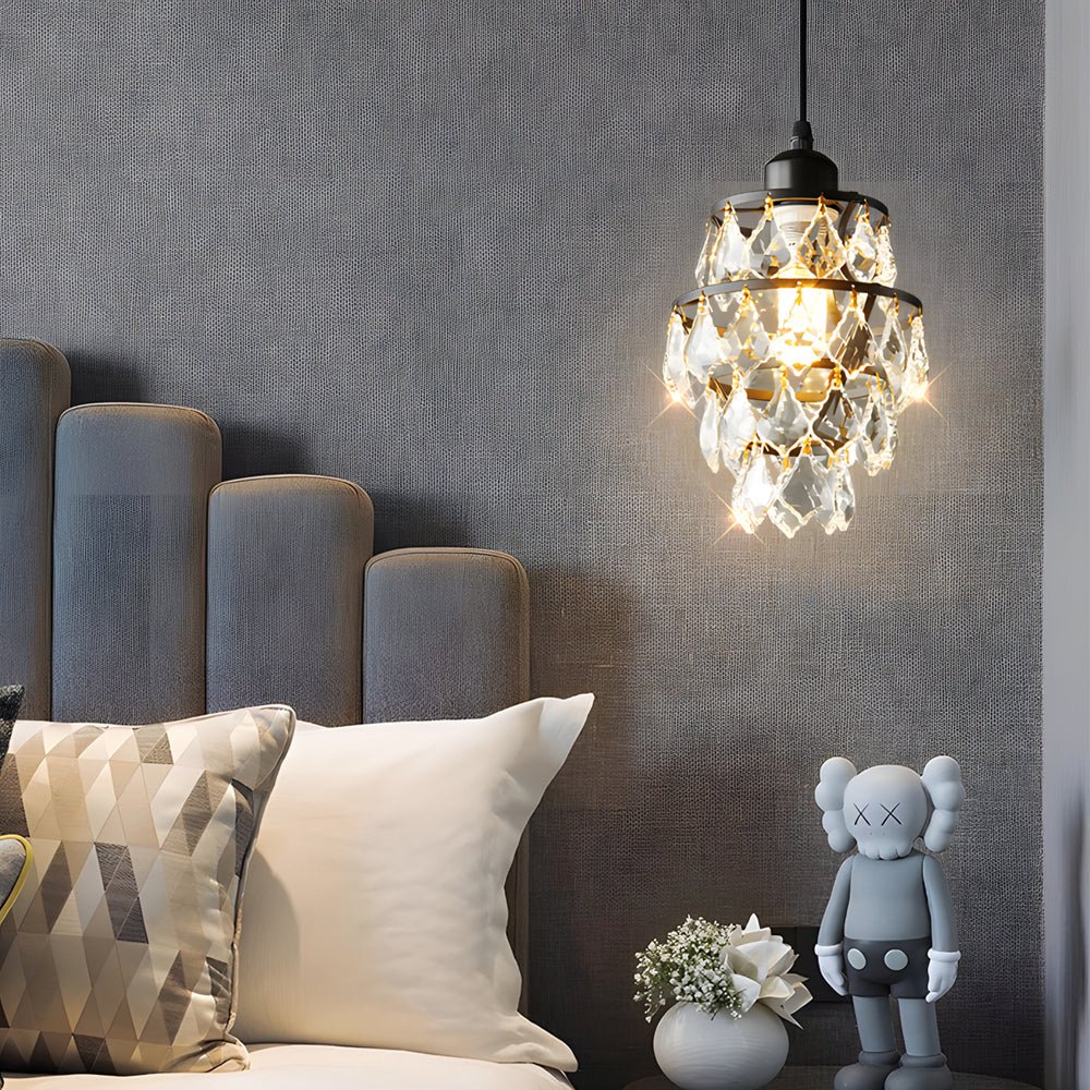 Open-Box Mini Crystal Pendant Light Modern Metal Ceiling