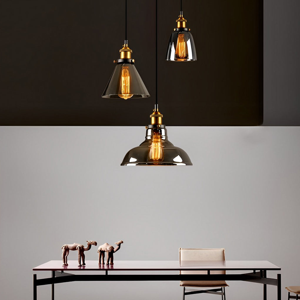 Open-Box Retro Creative Glass Electroplated Smoke Gray