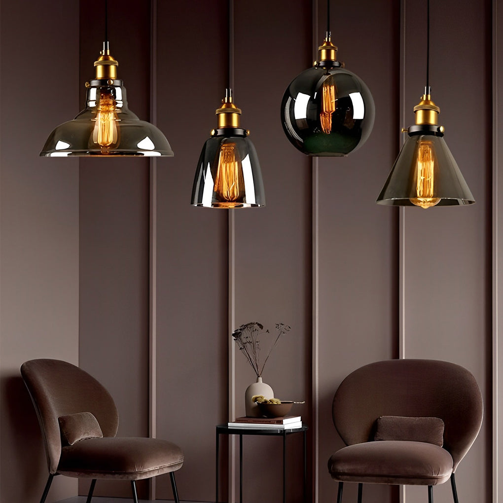 Open-Box Retro Creative Glass Electroplated Smoke Gray