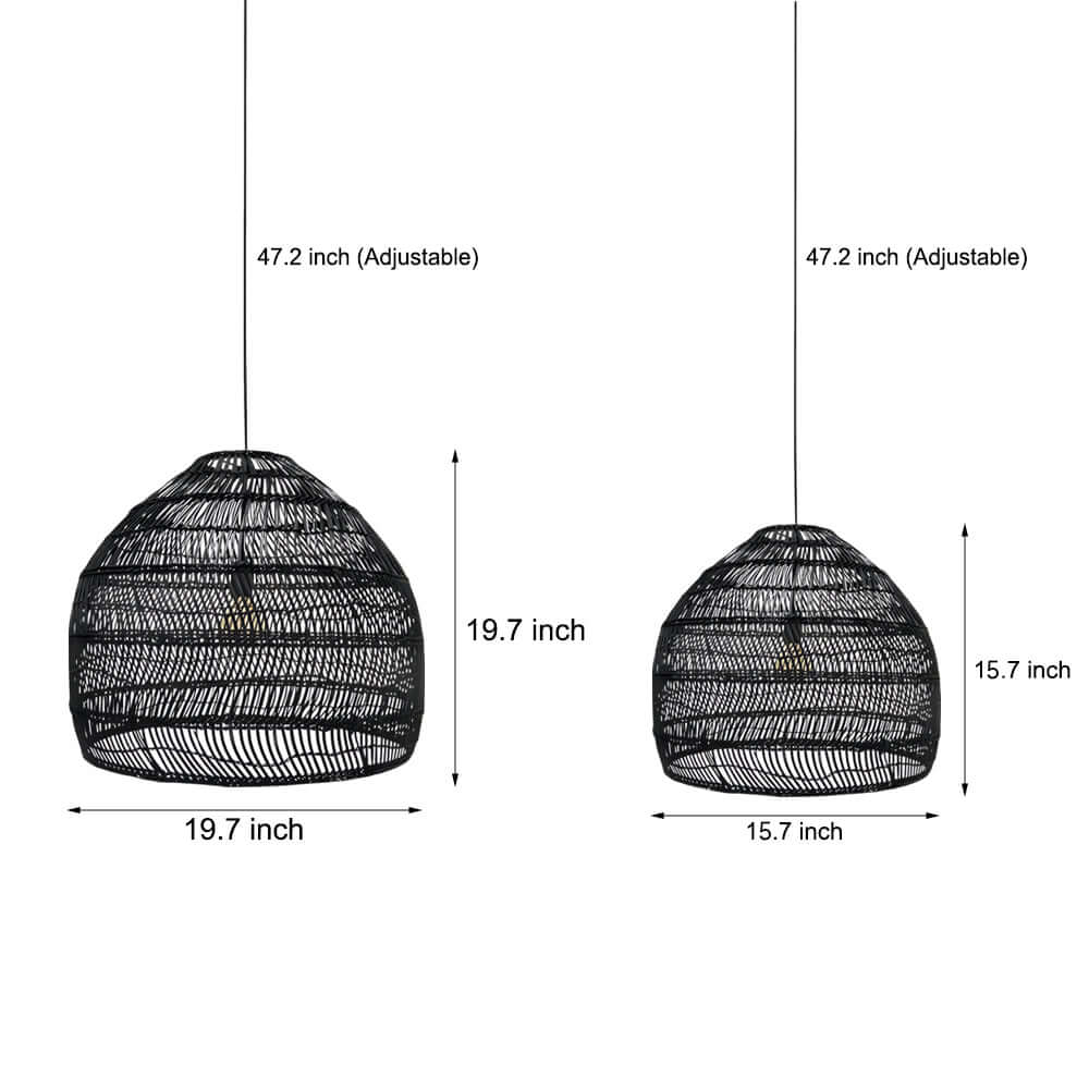 Open-Box 15.7-/19.7-Inch W Rattan Woven Dome Pendant Light