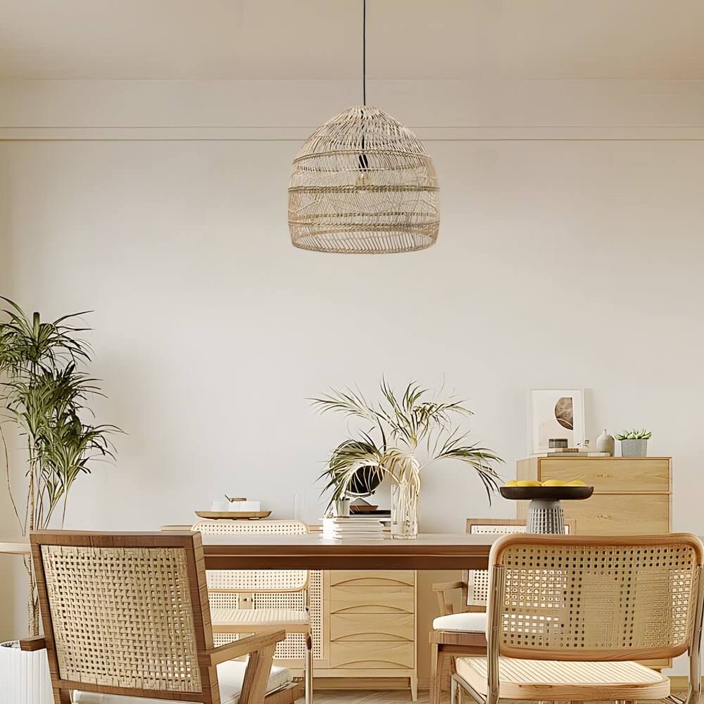 Open-Box 15.7-/19.7-Inch W Rattan Woven Dome Pendant Light
