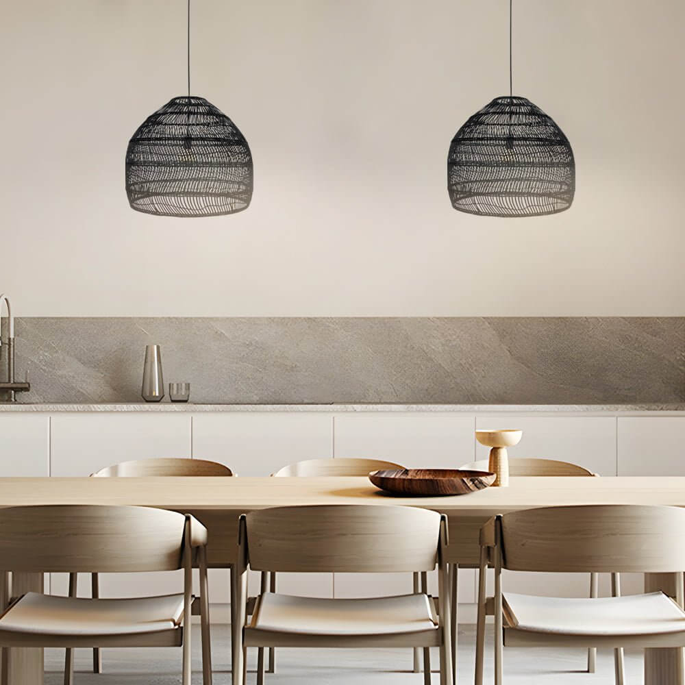 Open-Box 15.7-/19.7-Inch W Rattan Woven Dome Pendant Light