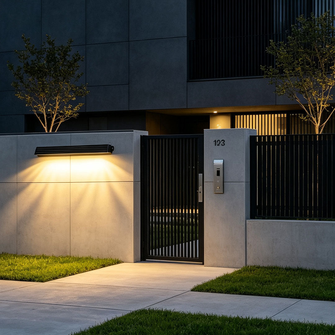 Solar Wall Outdoor Lights Modern Aluminum Washer Lights