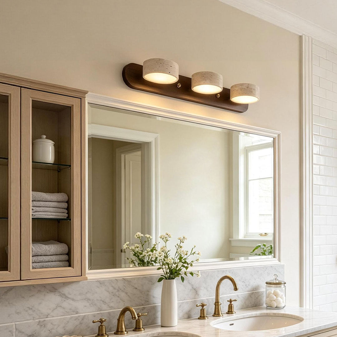 Vanity Bar Light Sconce Japanese Vintage Travertine