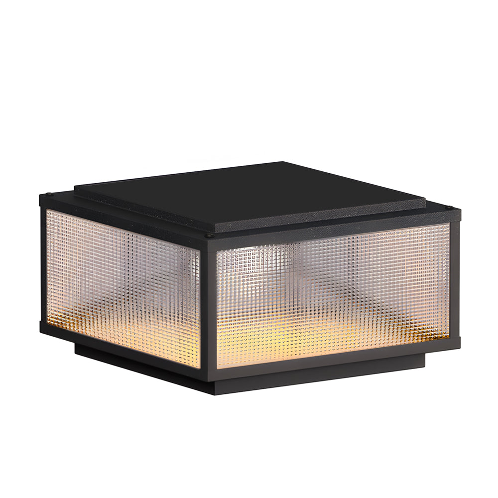 Open-Box Outdoor Pillar Light Fixtures Cast Aluminum Square