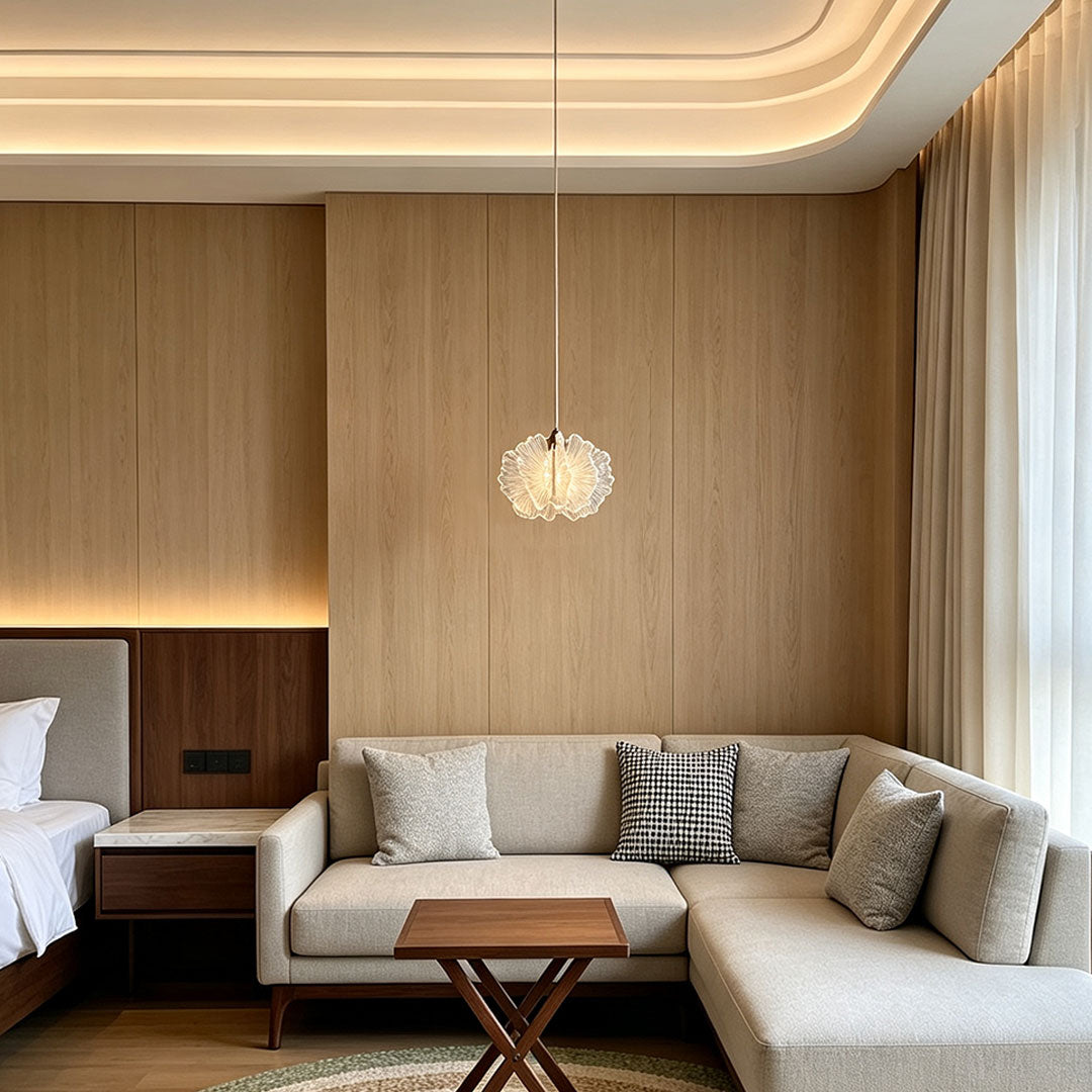Petal Pendant Light French Cream-Style Adjustable