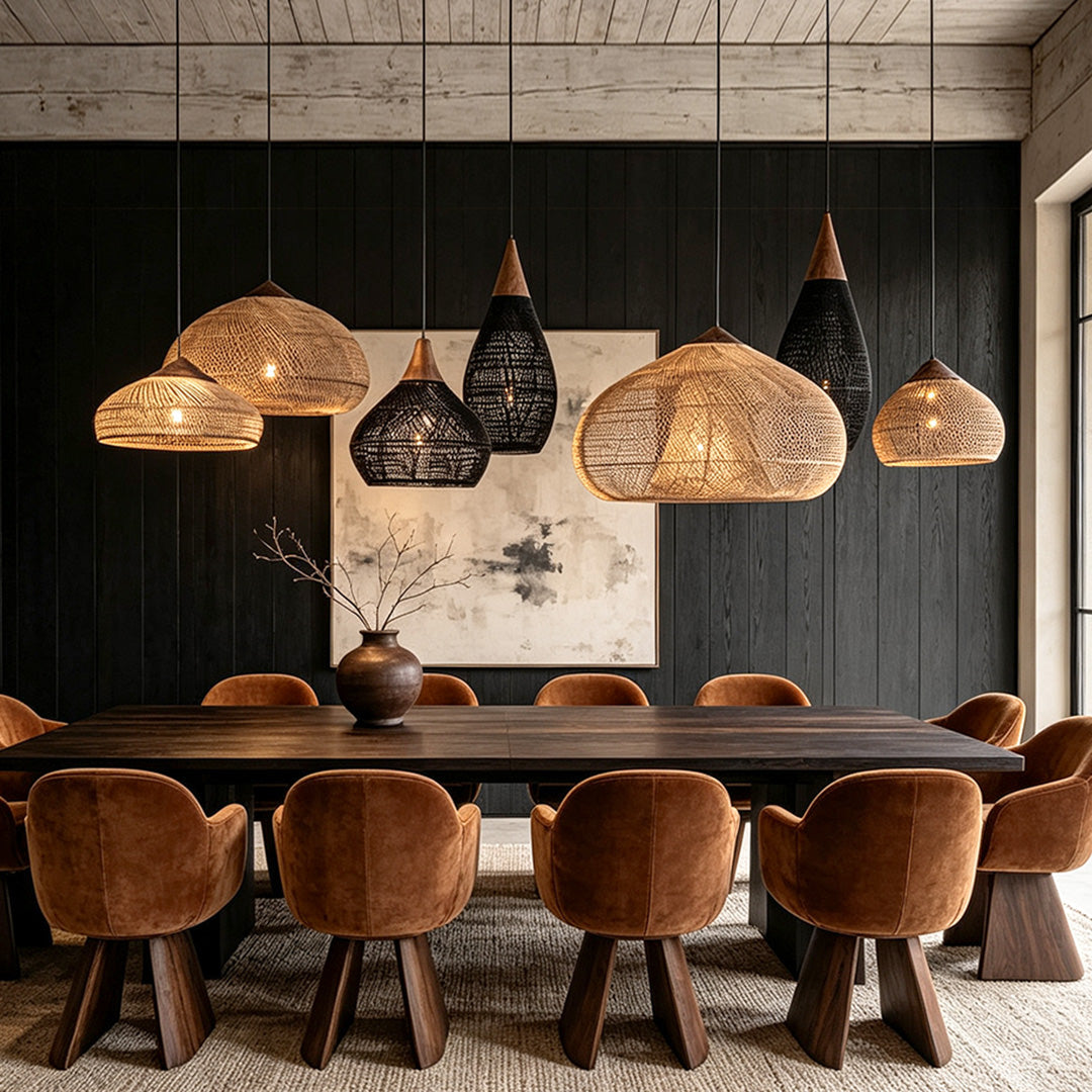 Woven Light Pendants Wabi-Sabi Rattan Ceiling Light