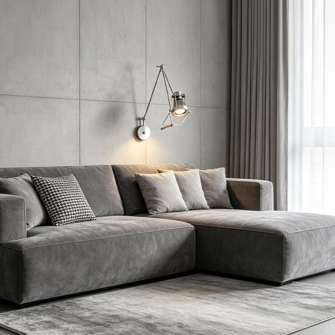Nickel Swing Arm Sconce Industrial Adjustable LED