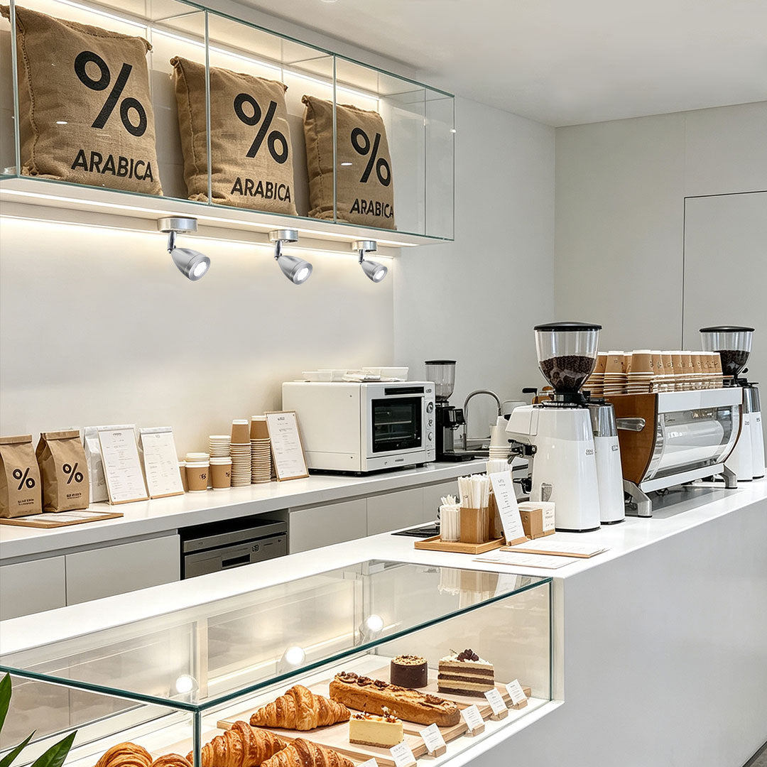 Adjustable LED Ceiling Spotlights Display Cabinets
