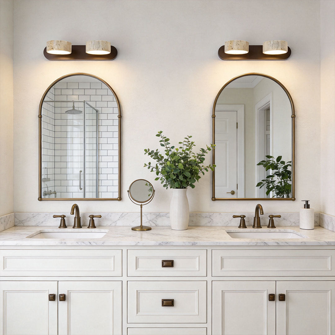 Vanity Bar Light Sconce Japanese Vintage Travertine