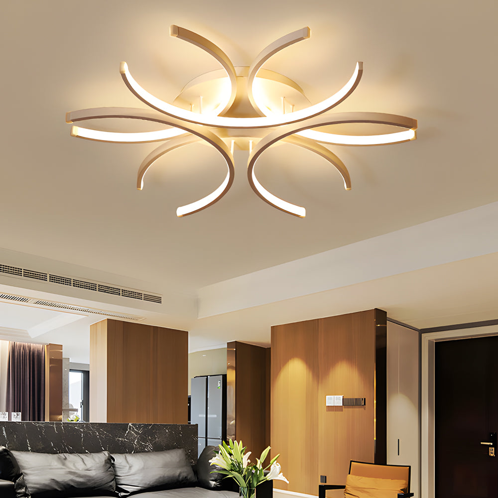 Simple Semi-Circle Lines Flower LED Dimmable Modern