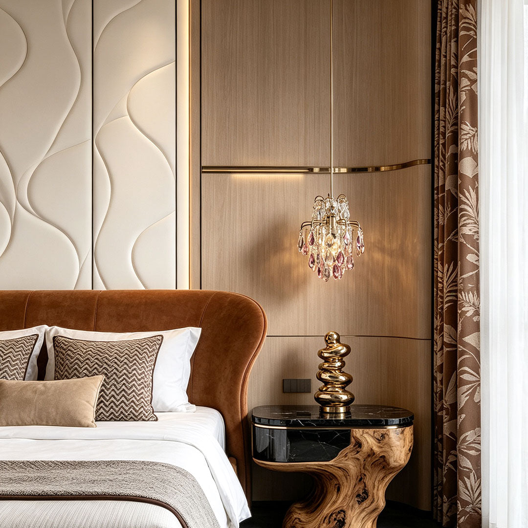 Crystal Pendant Light Fixtures French Luxury Ceiling