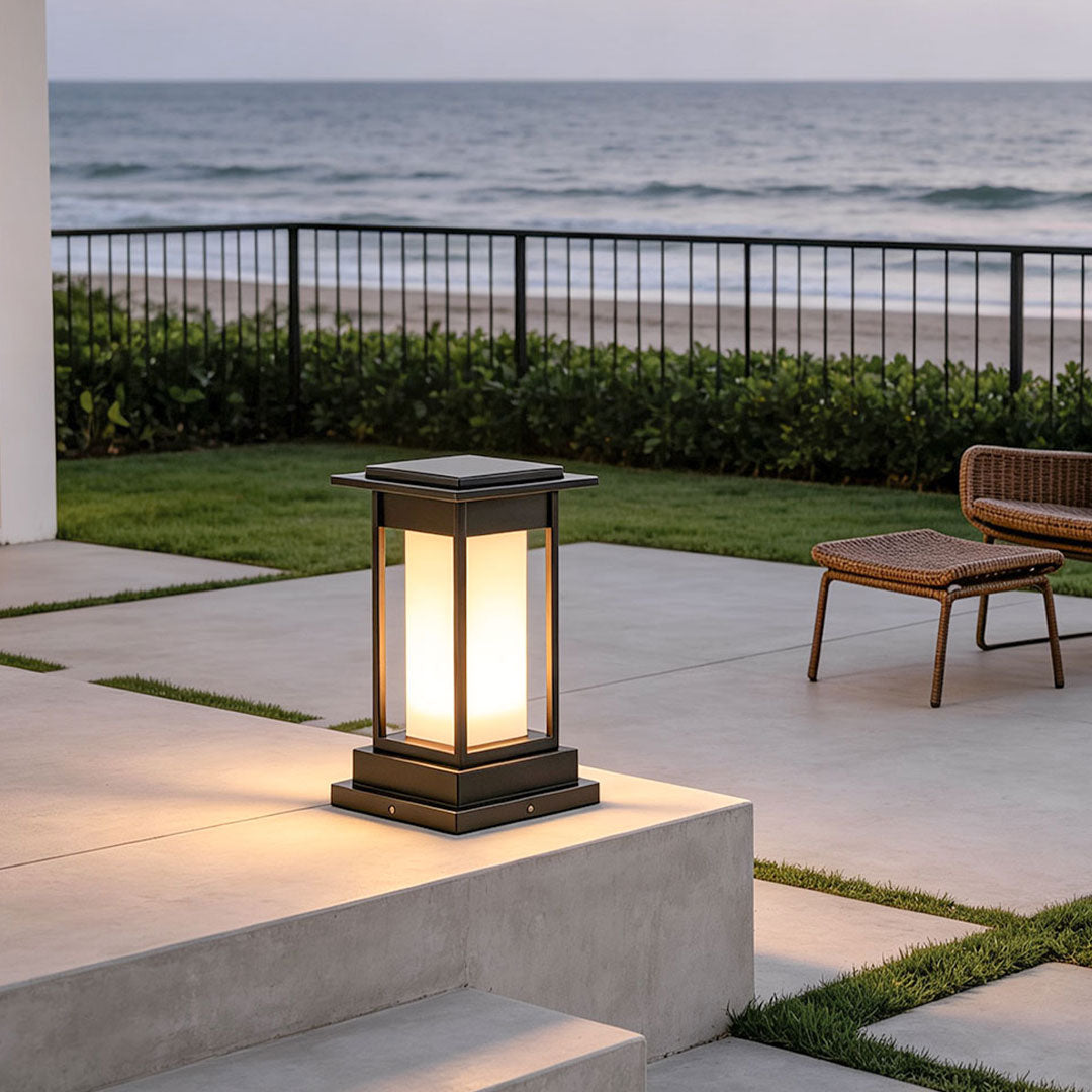 Black Bollard Light Outdoor Waterproof Garden