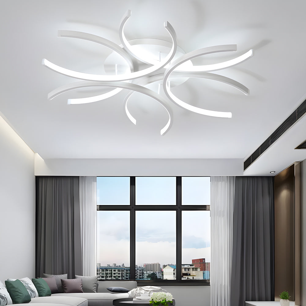 Simple Semi-Circle Lines Flower LED Dimmable Modern