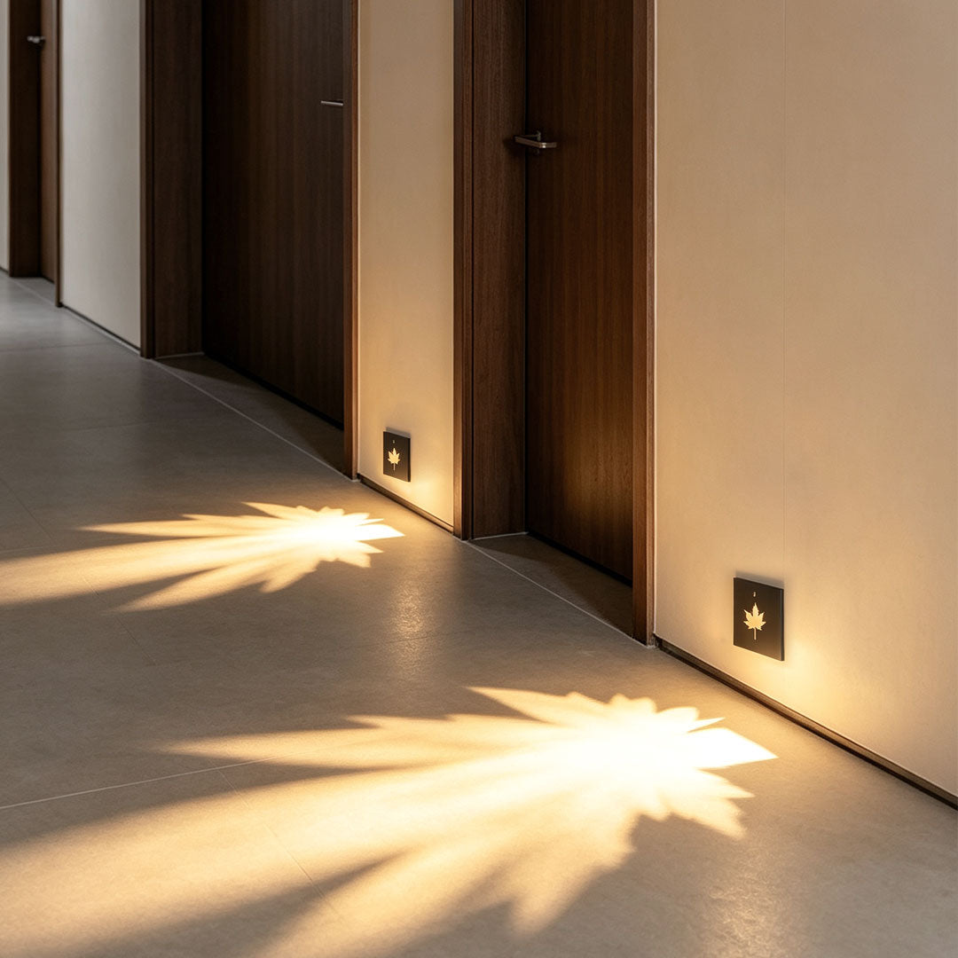 Recessed Step Lights Leaf-Pattern Motion Sensor