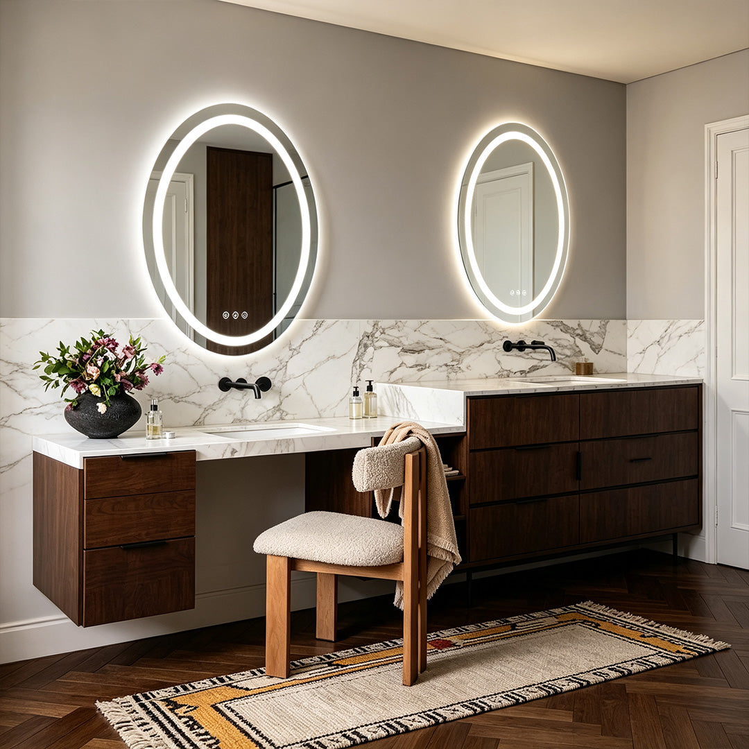 Bathroom Lighted Vanity Mirrors LED Oval