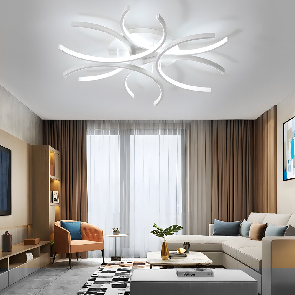 Simple Semi-Circle Lines Flower LED Dimmable Modern