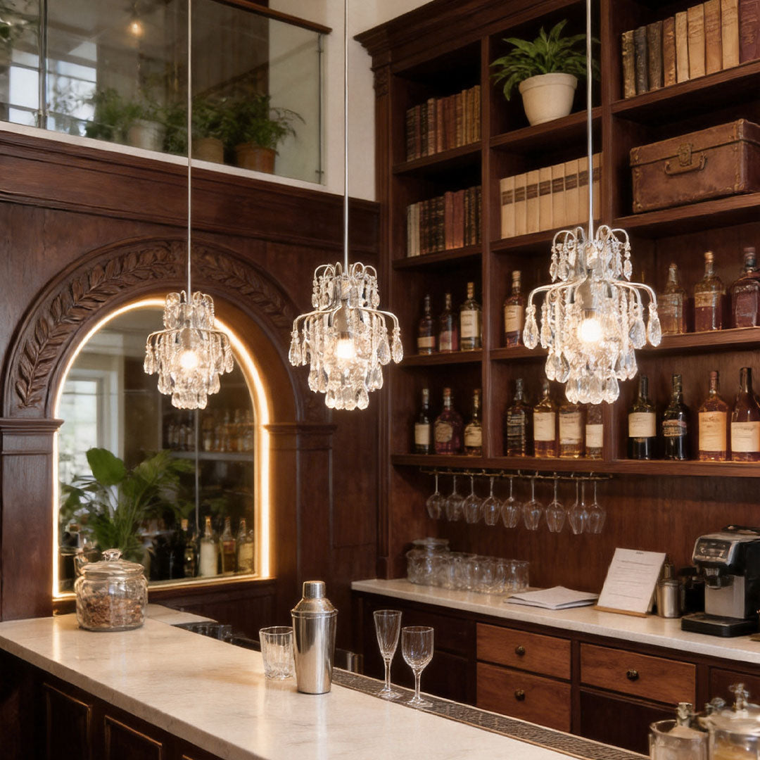 Crystal Pendant Light Fixtures French Luxury Ceiling