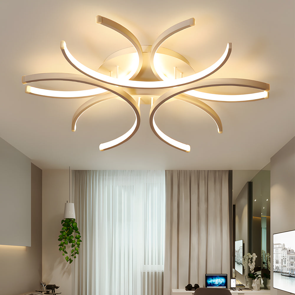 Simple Semi-Circle Lines Flower LED Dimmable Modern