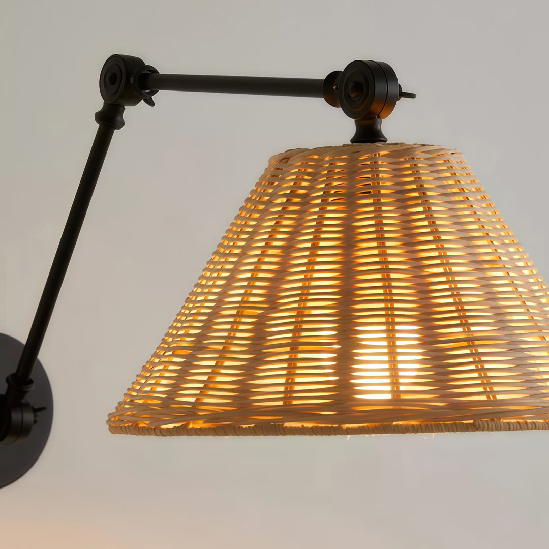 Black Swing Arm Wall Sconce Vintage Wabi-Sabi Wall