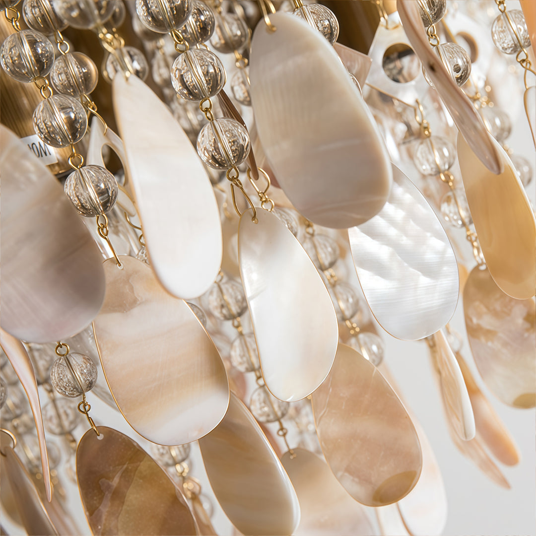 Shell Flush Mount Light American Style Crystal Ceiling Light