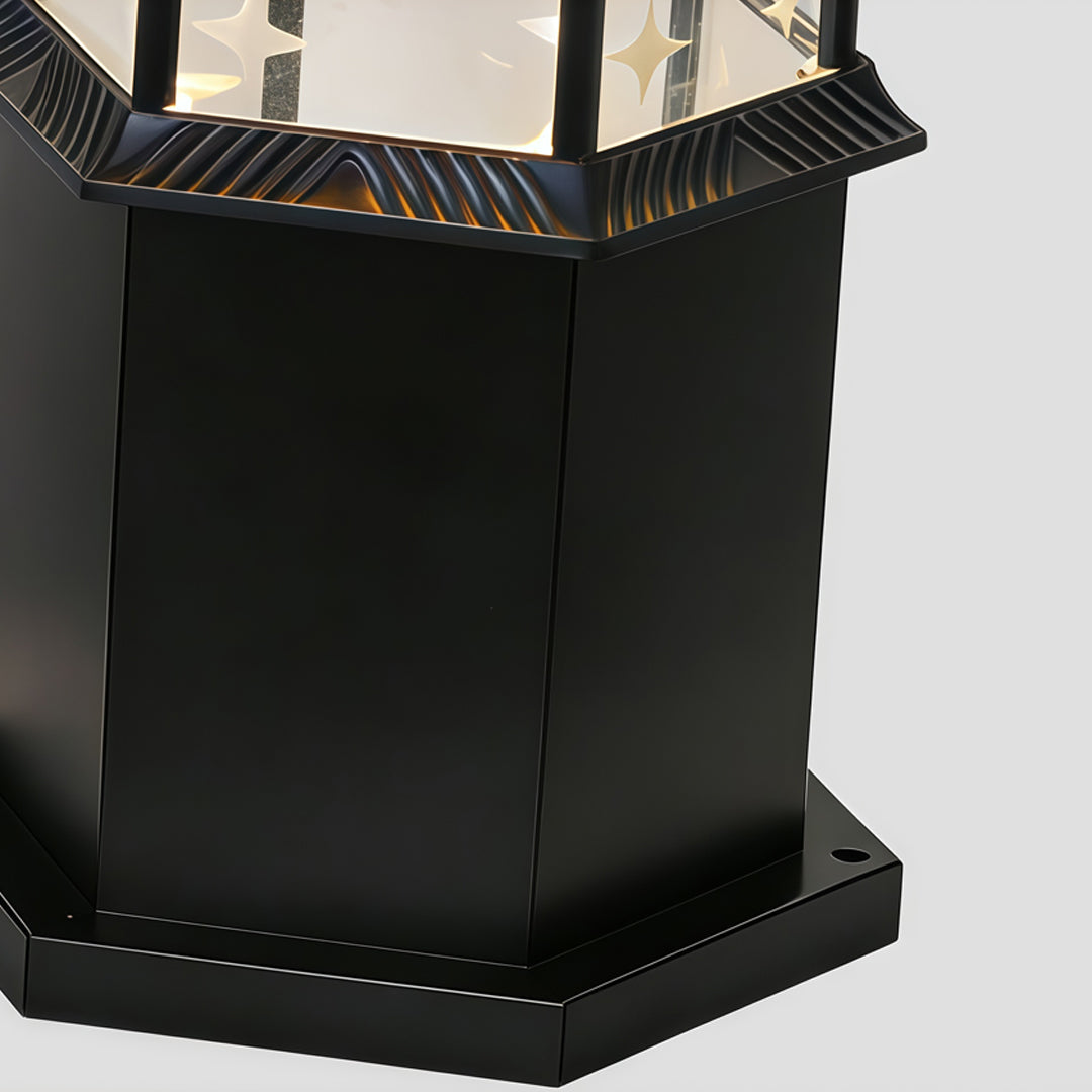 Bollard Solar Light Modern Metal Outdoor Landscape