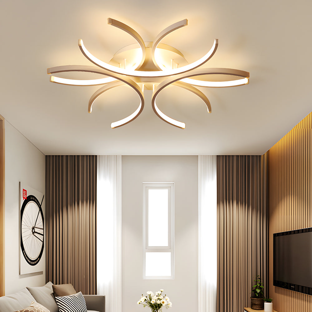 Simple Semi-Circle Lines Flower LED Dimmable Modern