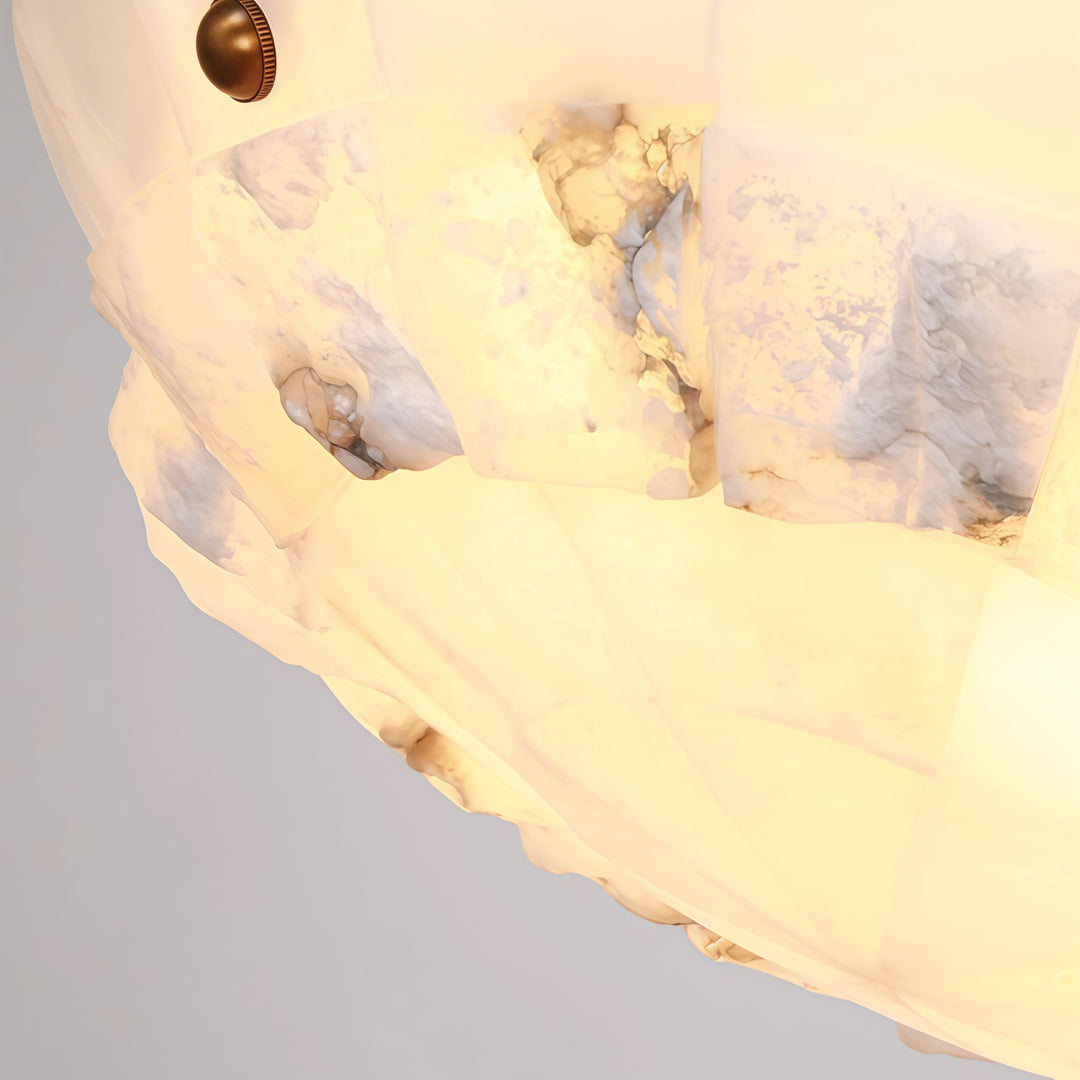Brass Modern Chandelier European Style Marble Ceiling Light