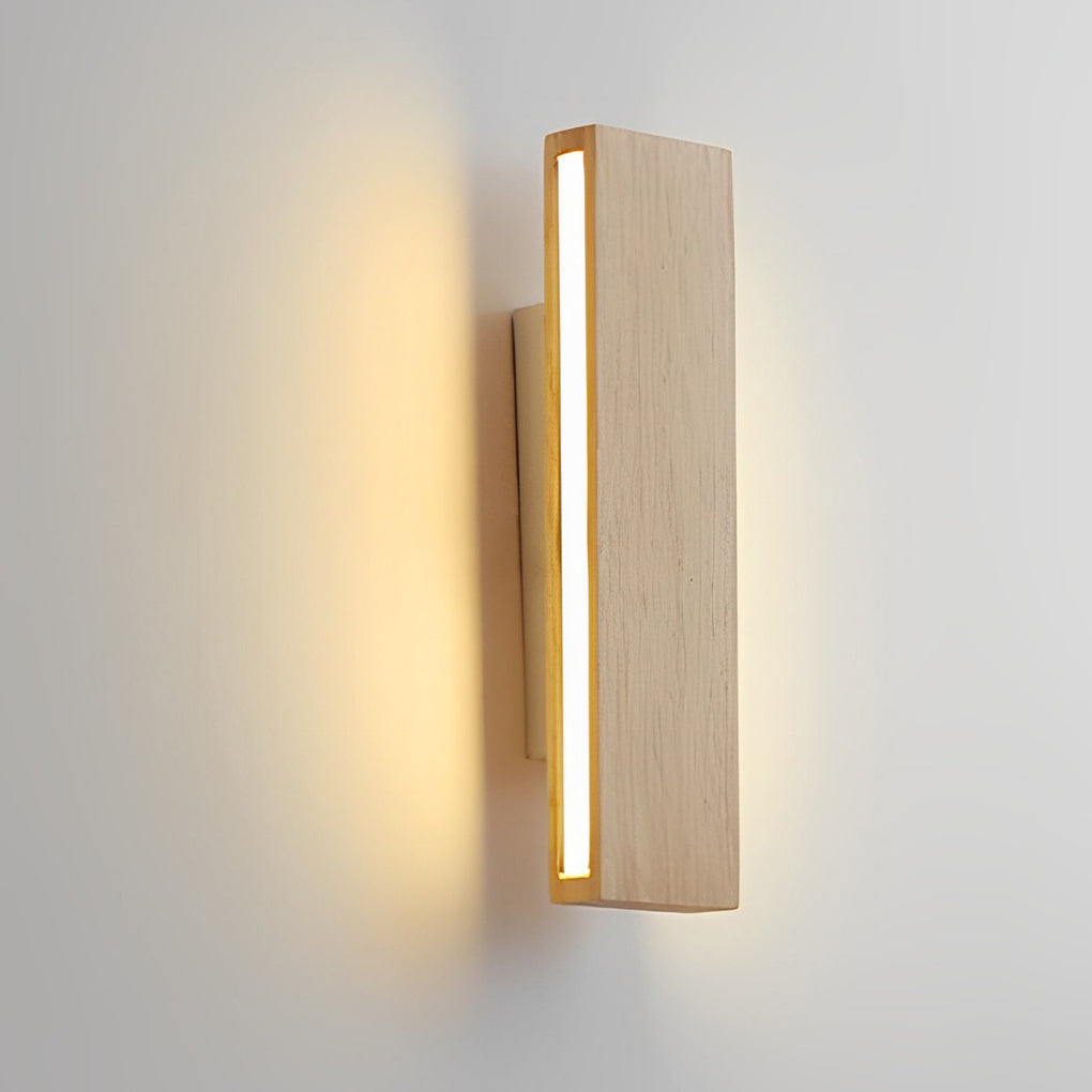 Rotatable Minimalist Rectangular Wood Led Wall Lamp