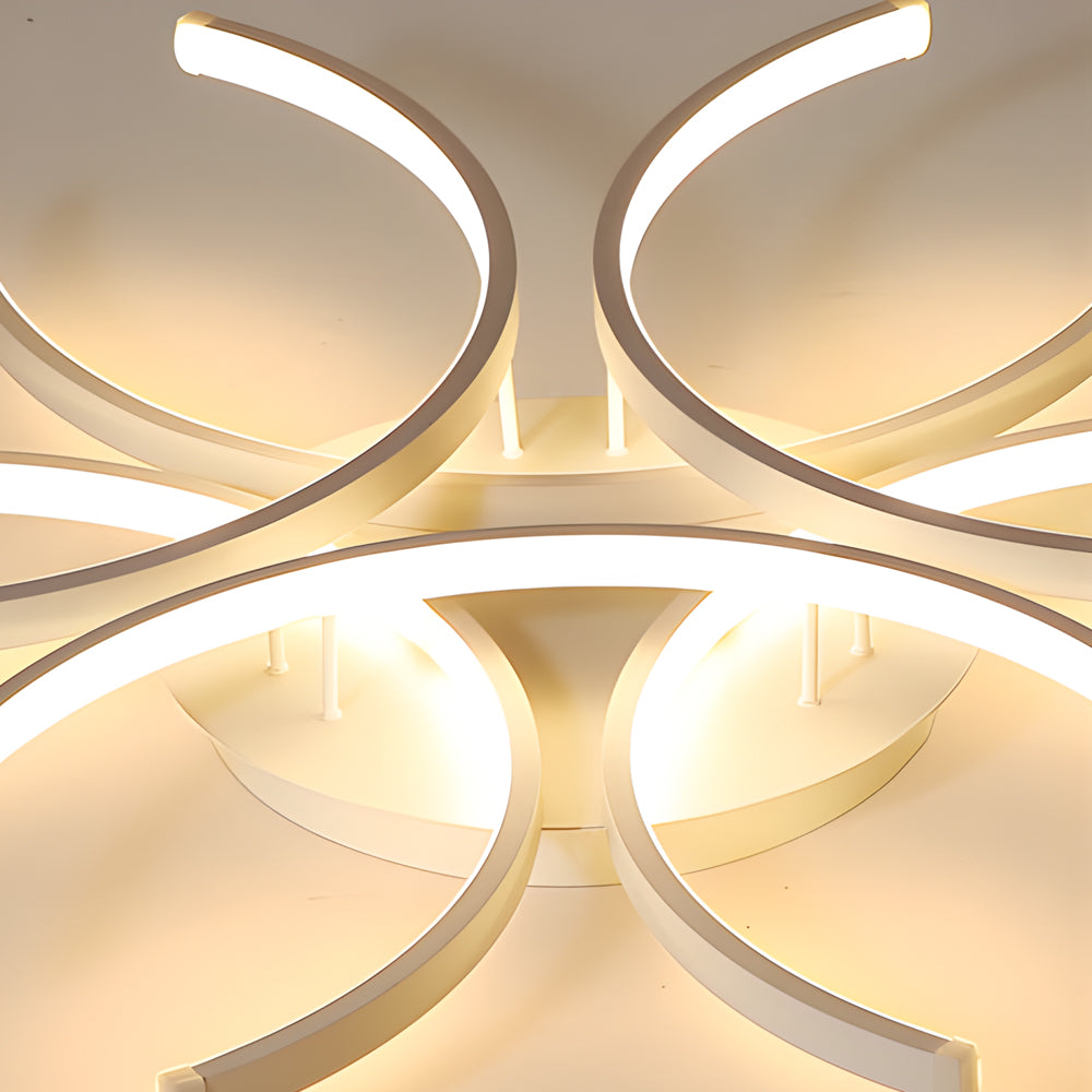 Simple Semi-Circle Lines Flower LED Dimmable Modern