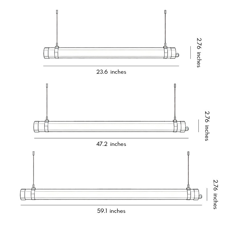 Round Linear Pendant Light LED Metal Integrated