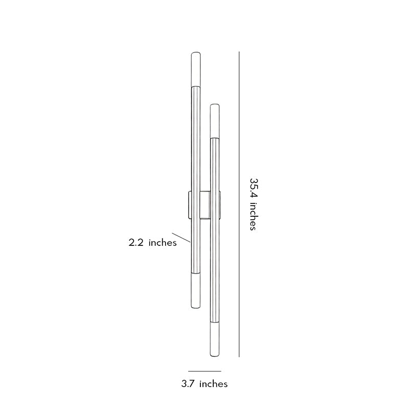 Modern Linear Wall Sconce Luxury H65 Solid Copper