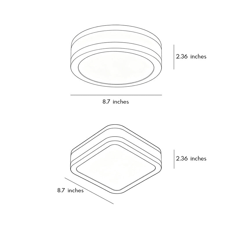 Black Flush Mount Lights Modern Minimalist Metal Light