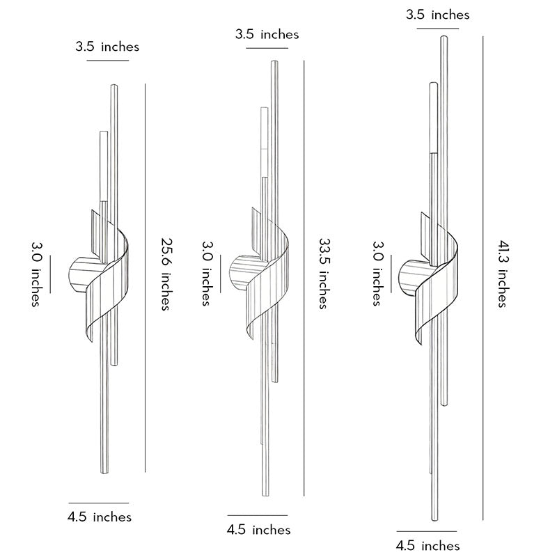 2 Lamp Linear Wall Sconce Italian Luxury Solid